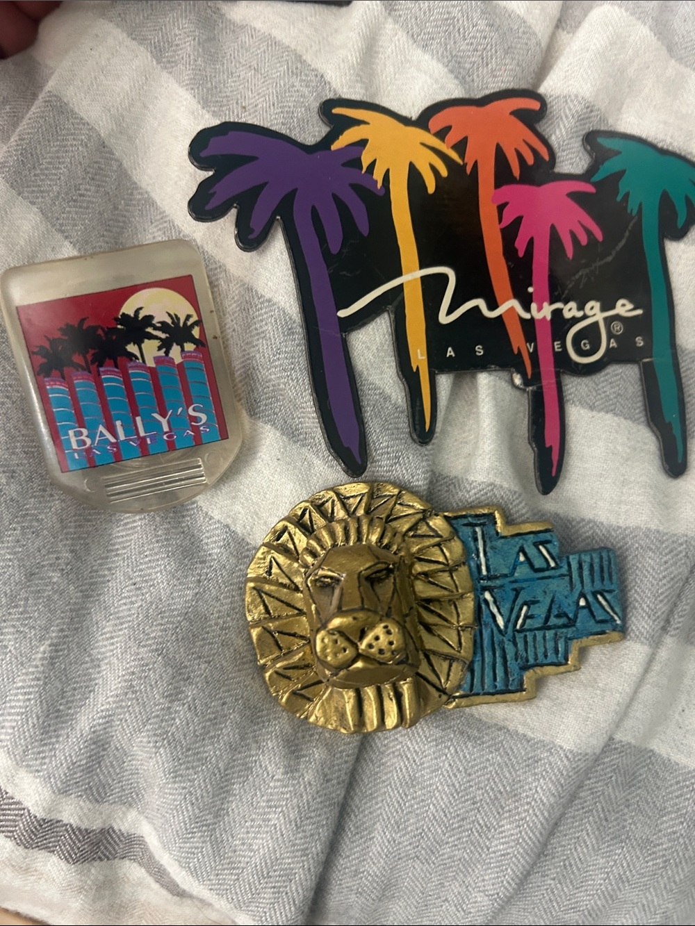 Vintage lot of 3 Las Vegas Magnets